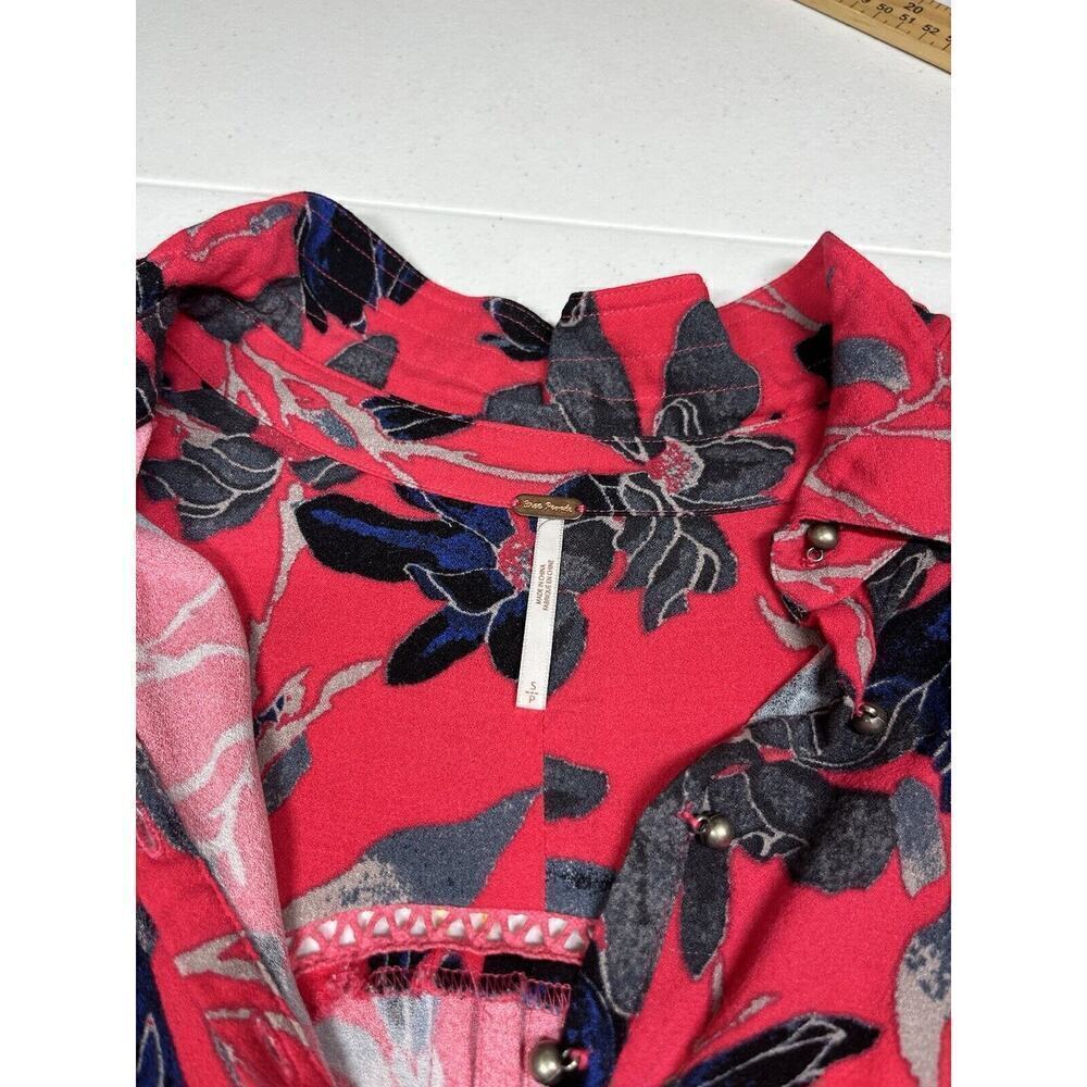 Free People Womens Button Down Pocket Floral Print Romper Size Small - Picture 2 of 8